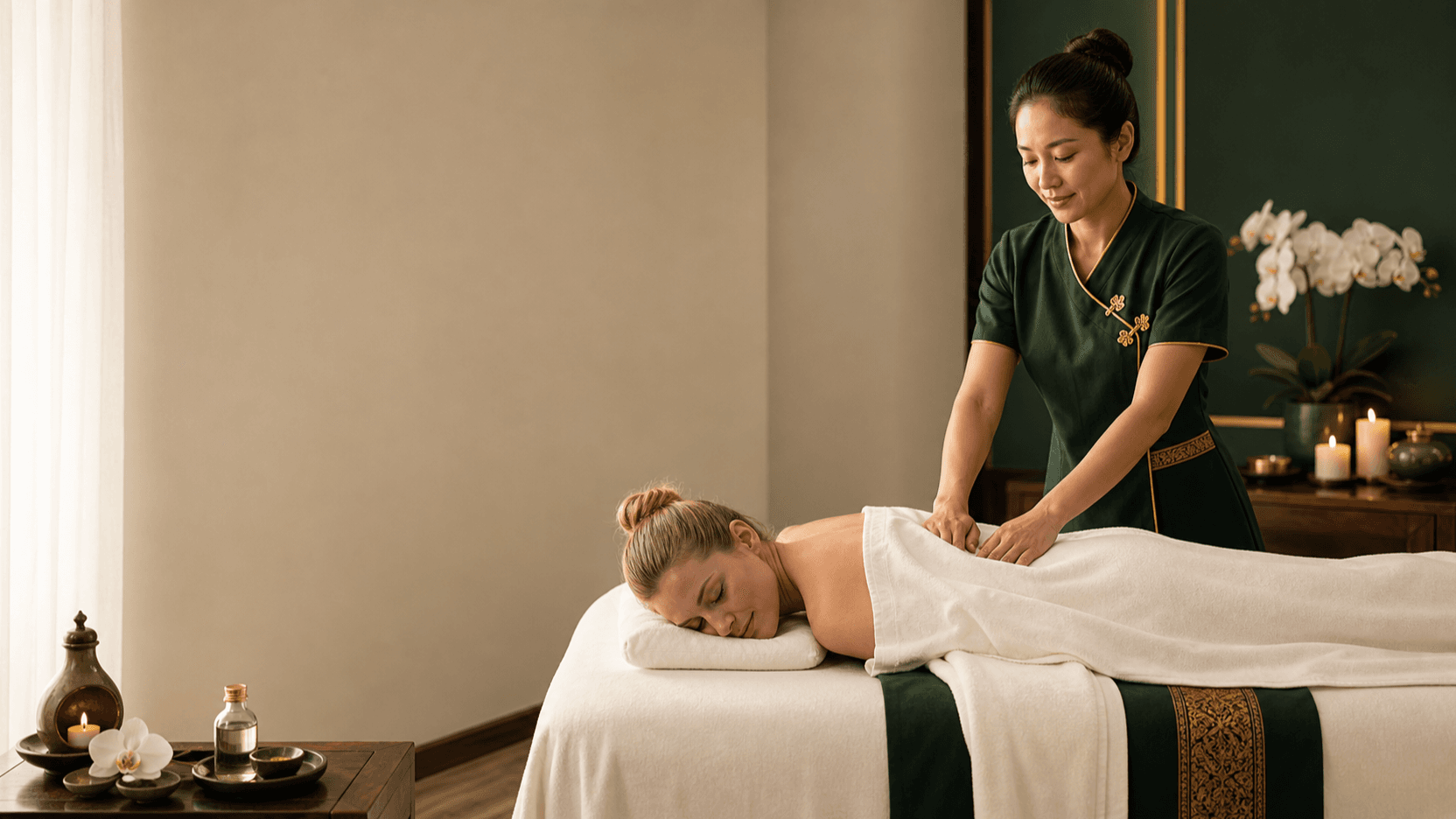 Personal massage routine at Sangpanya Salud